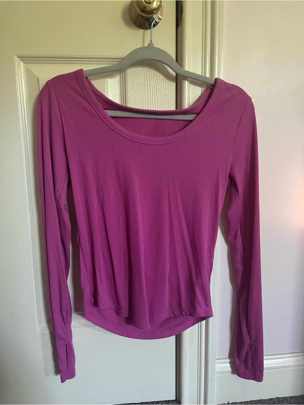 Old Navy Long Sleeve Scoop Neck Top - Fuchsia Pink
